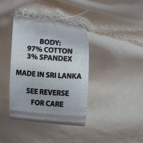 Spartina 449 Cream Elise Stretch Popover Blouse Top Ruffle Neck Size L - Picture 7 of 11